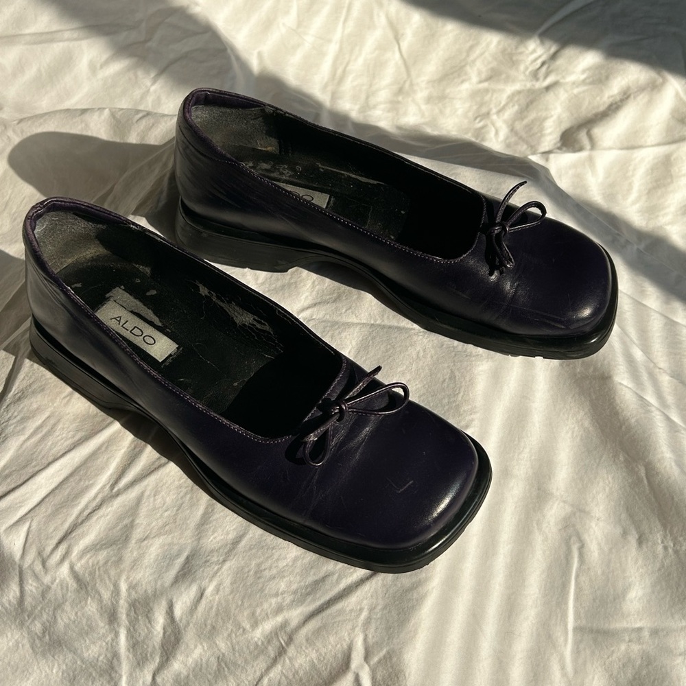 ALDO Vintage Flats 90's Indigo Purple Leather Shoes | Women's Size 7.5 - Picture 8 of 12
